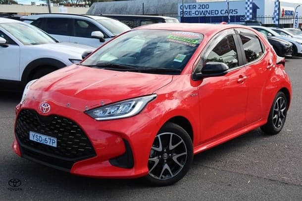 2025 Toyota Yaris ZR Hybrid in Red